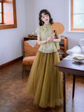 Ingrid Light Green Embroidered Cheongsam Top