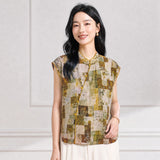 Mara Green Rice Pattern Cheongsam Top