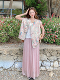 Priscilla 2-Piece Printed Frog-Button Cheongsam Set