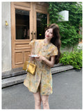 Dominique 2-Piece Ink-Dye Print Cheongsam Set