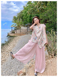 Priscilla 2-Piece Printed Frog-Button Cheongsam Set