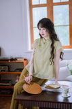Ingrid Light Green Embroidered Cheongsam Top