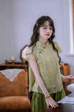 Ingrid Light Green Embroidered Cheongsam Top