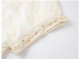 Brocade Beige Lace Embroidered Cheongsam Top