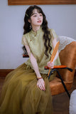 Ingrid Light Green Embroidered Cheongsam Top