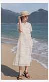 Ava Elevated Embroidered Frog Buttons Cheongsam Qipao Dress