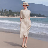 A Line Embroidered Cheongsam Qipao Dress