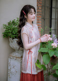 Crown Floral Embroidered Cheongsam Top