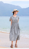 Leonora Pure Black White Checkered Cheongsam Qipao Dress