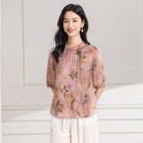 Clarice Blue Rice Pattern Silk Cheongsam Top