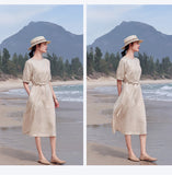 A Line Embroidered Cheongsam Qipao Dress