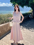 Sunbeam 2-Piece Purple Sleeveless Cheongsam Set