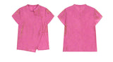Kiara Dragon Fruit Short Sleeve Cheongsam Top