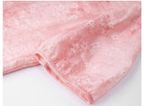 Rita Pink Lace V-Neck Cheongsam Top