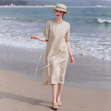 A Line Embroidered Cheongsam Qipao Dress