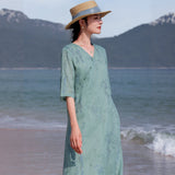 Deneb Embroidered Cheongsam Qipao Dress