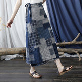 Shimmer Floral Cotton-Linen Cheongsam Skirt