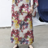 Esteemed Floral Ramie A-Line Cheongsam Skirt