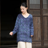 Vivace Plaid Linen Long Sleeve Cheongsam Top