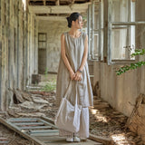 Thalia Tie-Dye Linen Cheongsam Dress