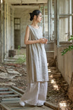 Thalia Tie-Dye Linen Cheongsam Dress