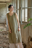 Thalia Tie-Dye Linen Cheongsam Dress