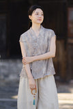 Vivian Light Pink Ramie Cheongsam Top