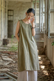 Thalia Tie-Dye Linen Cheongsam Dress