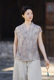 Vivian Light Pink Ramie Cheongsam Top