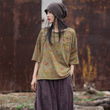 Lillian Digital Print Cotton Cheongsam T-Shirt