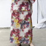 Esteemed Floral Ramie A-Line Cheongsam Skirt