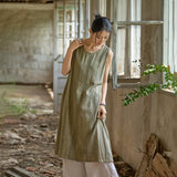 Thalia Tie-Dye Linen Cheongsam Dress