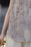 Vivian Light Pink Ramie Cheongsam Top