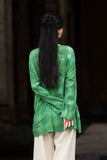 Vivace Plaid Linen Long Sleeve Cheongsam Top