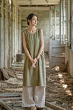 Thalia Tie-Dye Linen Cheongsam Dress
