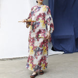 Esteemed Floral Ramie A-Line Cheongsam Skirt