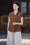 Vivian Light Pink Ramie Cheongsam Top