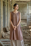 Thalia Tie-Dye Linen Cheongsam Dress