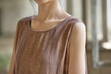 Thalia Tie-Dye Linen Cheongsam Dress