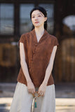 Vivian Light Pink Ramie Cheongsam Top