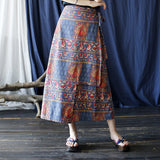 Shimmer Floral Cotton-Linen Cheongsam Skirt