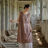 Thalia Tie-Dye Linen Cheongsam Dress