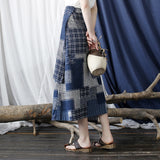 Shimmer Floral Cotton-Linen Cheongsam Skirt