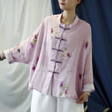 Elara Floral Linen Cheongsam Top