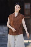Vivian Light Pink Ramie Cheongsam Top