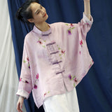 Elara Floral Linen Cheongsam Top