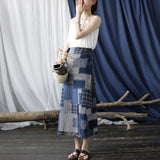 Shimmer Floral Cotton-Linen Cheongsam Skirt