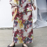 Esteemed Floral Ramie A-Line Cheongsam Skirt