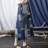 Shimmer Floral Cotton-Linen Cheongsam Skirt