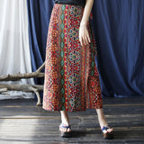 Shimmer Floral Cotton-Linen Cheongsam Skirt